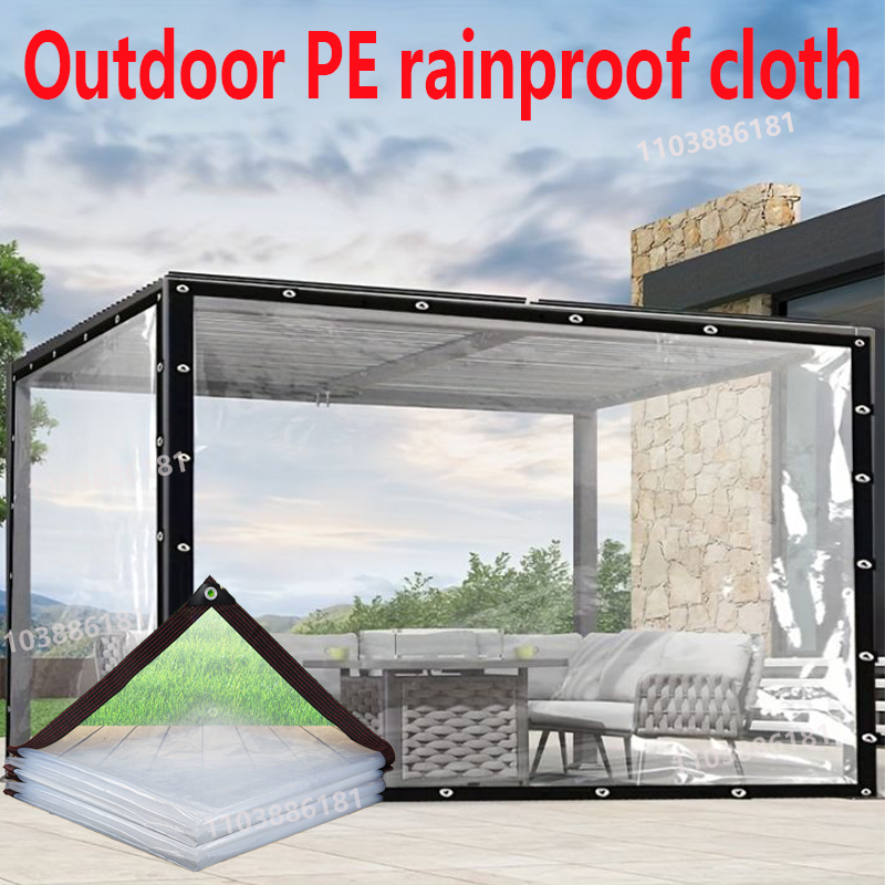 Outdoor Camping Dog Fence - 透明屋外ターポリン 0.18mm PE 防水 ガーデン植物カバー ガゼボ