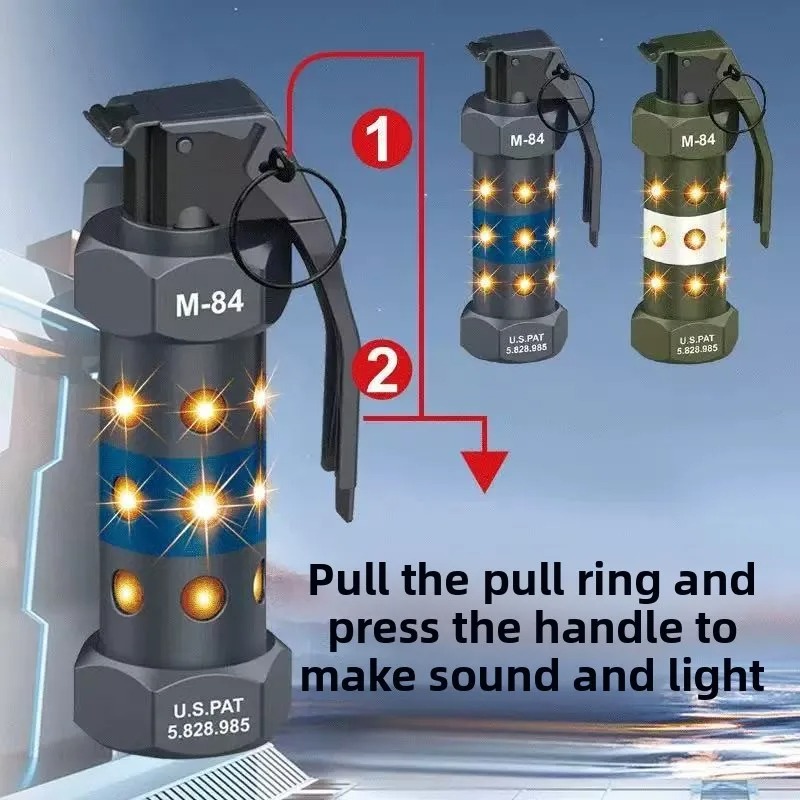 Outdoor Camping Essential Gear - 戦術的な M84 ダミー手榴弾モデル ストロボ LED サバイバルライト屋外キャンプ照明模造小道具軍事コスプレギア