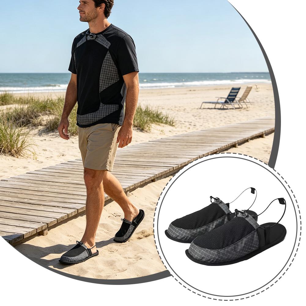 Outdoor Camping Slippers - 柔らかく快適な折りたたみ式携帯キャンプビーチスリッパ、夏の屋外旅行用滑り止めスリッパ、超軽量、紐付きスリッパ