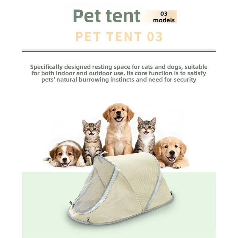 Outdoor Camping Dog Kennel - 折りたたみ式ペットテントポータブル通気性メッシュハウス小型犬猫用屋内屋外キャンプ芝生旅行子犬小屋ペットケージ