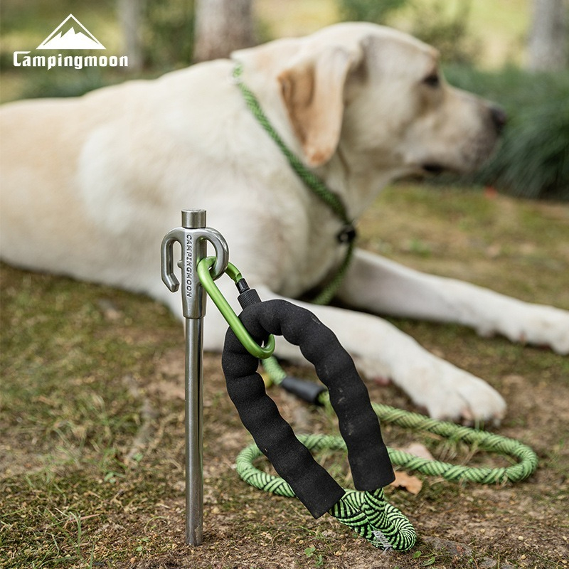Outdoor Camping Dog Fence - Campingmoon-K45ボールド420ステンレス鋼ペットグラウンドピン、犬のツール、キャンプアクセサリー、回転犬ピン、イワシ