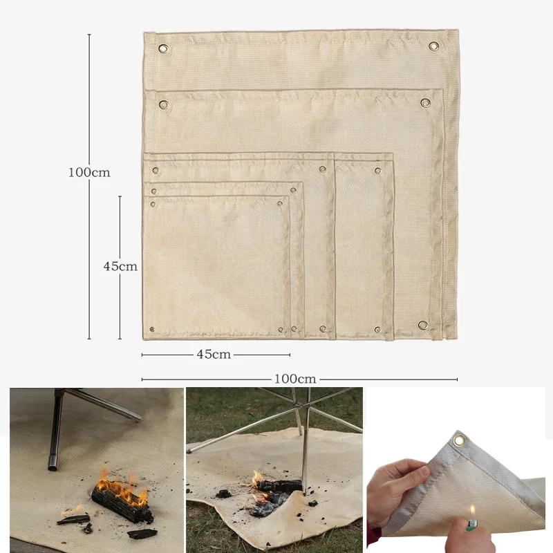 Outdoor Camping Bbq - キャンプ用耐火マット 耐熱ブランケット アウトドアファイヤーピットパッド バーベキューグリル断熱マット 防火性地面保護材
