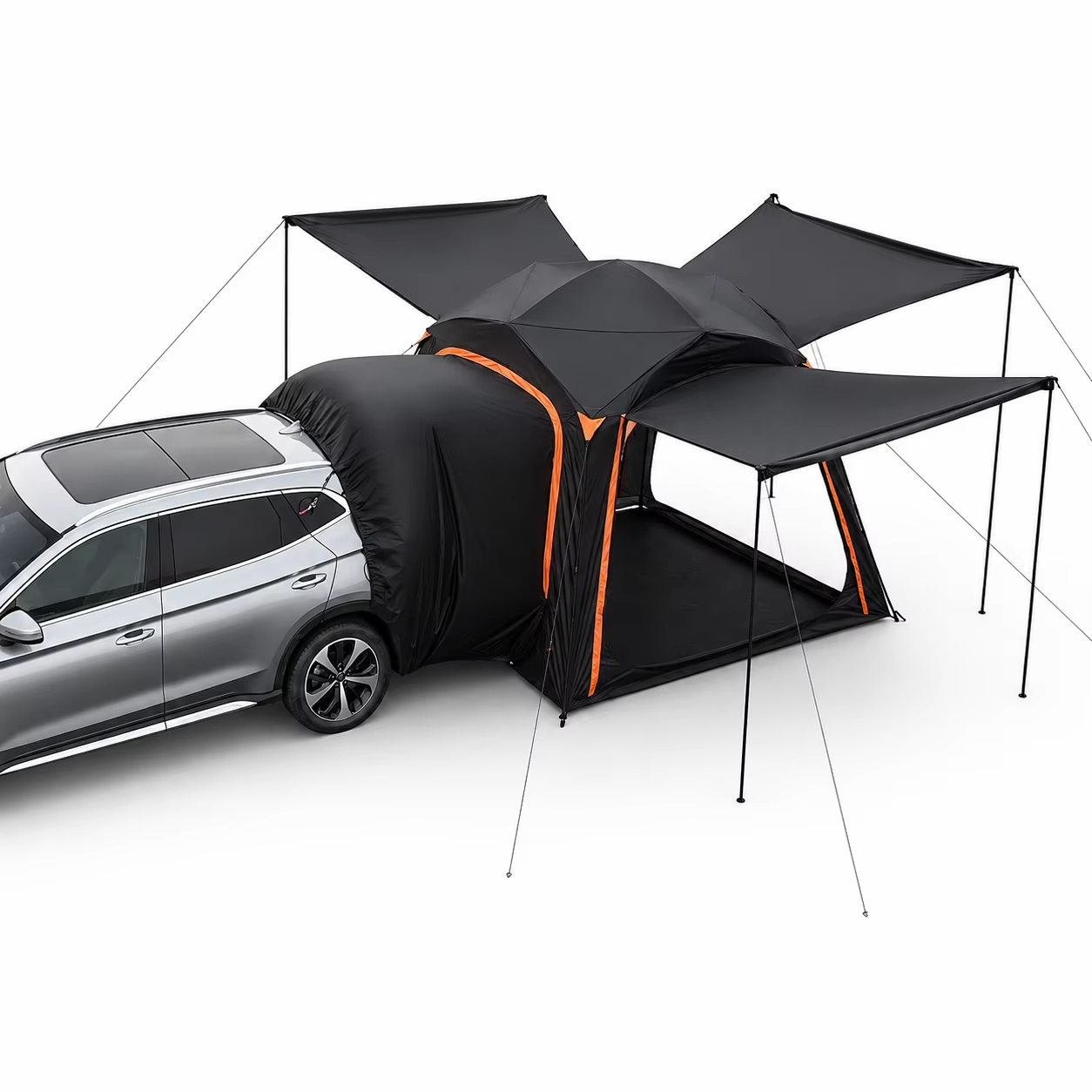 Outdoor Camping Awning - ユニバーサルSUVテールリアテント、ワンベッドルーム、防水、カーキャンプ用拡張オーニング、クイックオープンサンシェルター、アウトドア旅行用