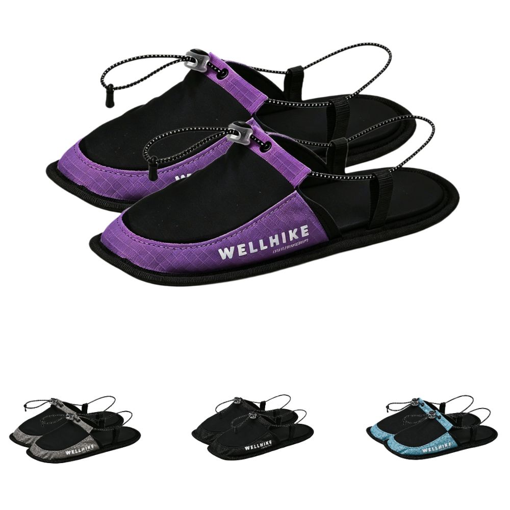 Outdoor Camping Slippers - 1足組の滑り止めトラベルスリッパ、超軽量、耐摩耗性、アウトドアスリッパ、水に優しい、折りたたみ式ビーチスリッパ、キャンプ用