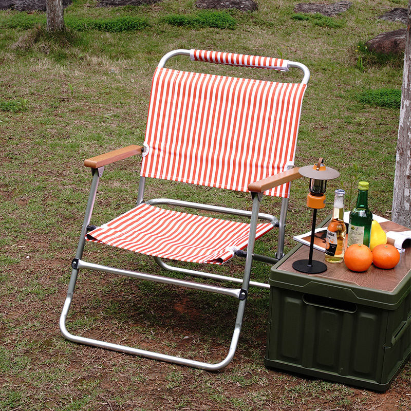Outdoor Camping Chairs Folding - 超軽量ポータブルアルミ合金折りたたみ椅子 アウトドアキャンプ釣りストライプビーチレジャー用