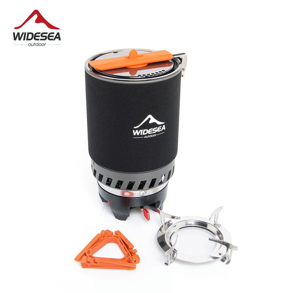 Outdoor Camping Gas Stove - 広範囲の海でのキャンプ用調理システム、熱交換器付き屋外ガスバーナーストーブ、観光用鍋セット、カップ、食器、調理器具、観光、ハイキング