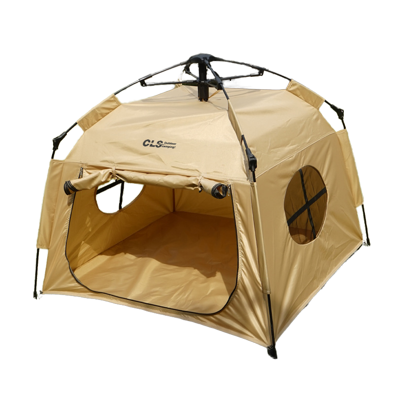 Outdoor Camping Dog Kennel - STLFCLS オックスフォード二重層 2000-3000mm 防水ペットテント 屋外自動折りたたみ式 猫と犬用ケネル