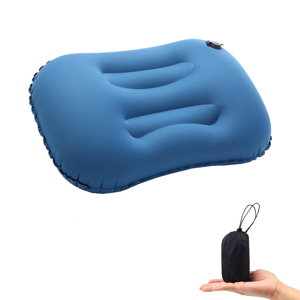 Camp Pillow Compressible - ポータブルインフレータブルキャンプ枕、コンプレッションキャンプ枕、人間工学に基づいた枕、アウトドア、旅行、ハイキング、バックパッキング、tpuに適合