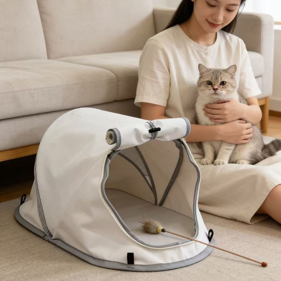 Outdoor Camping Dog Kennel - 折りたたみ式ペットテント 携帯用犬猫ハウス 軽量 室内/屋外兼用 キャンプ用ケネル 通気性抜群