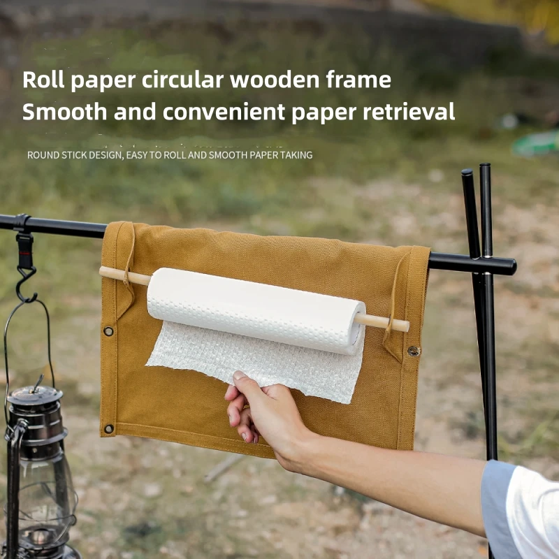 Outdoor Camping Wallpaper - 屋外用キャンバス製食器オーガナイザー 壁掛けペーパータオルオーガナイザー ピクニック キャンプ ハイキング用品 キャンプ用品
