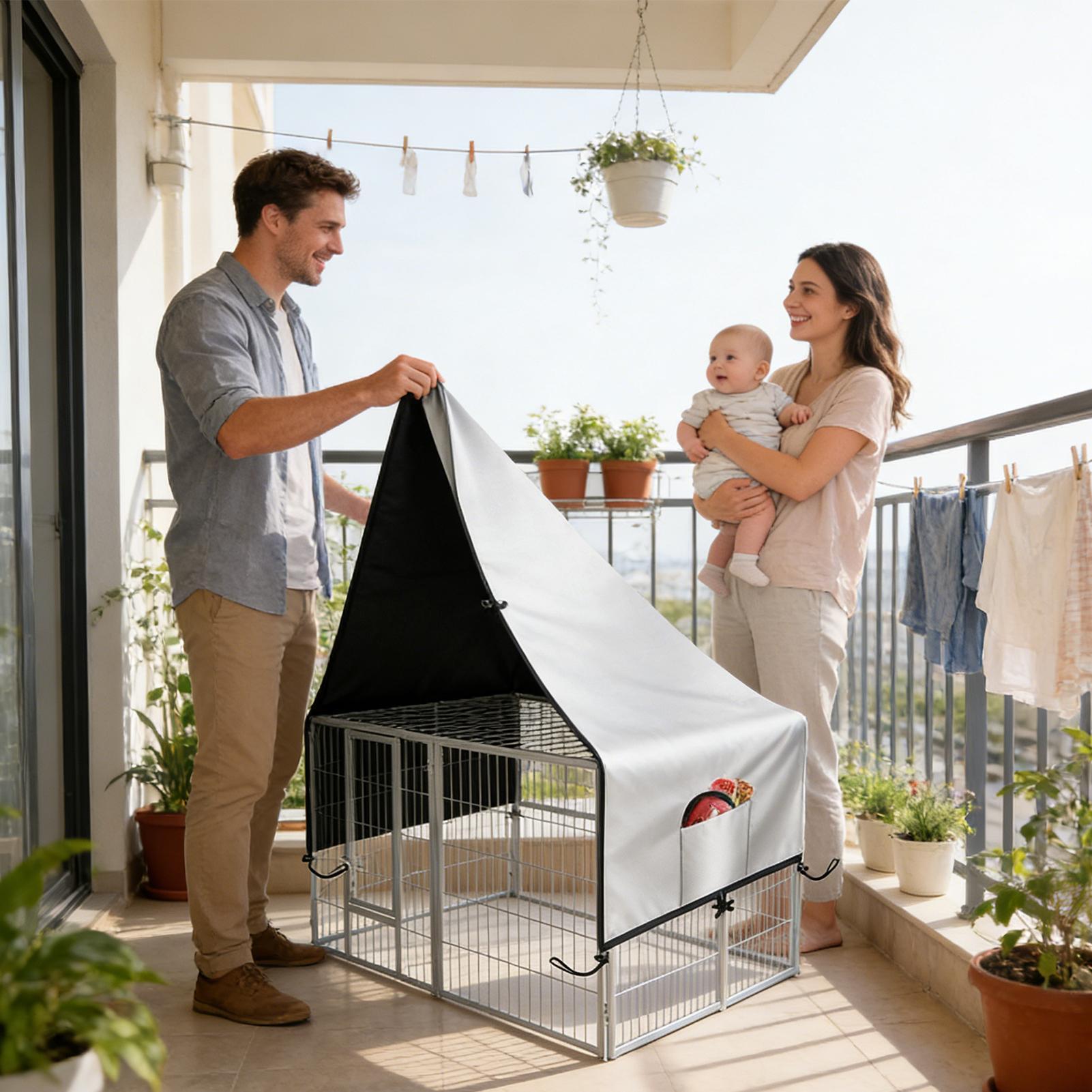 クレートカバー 210D オックスフォード プライバシー エ - Outdoor Camping Dog Kennel のレビューと価格