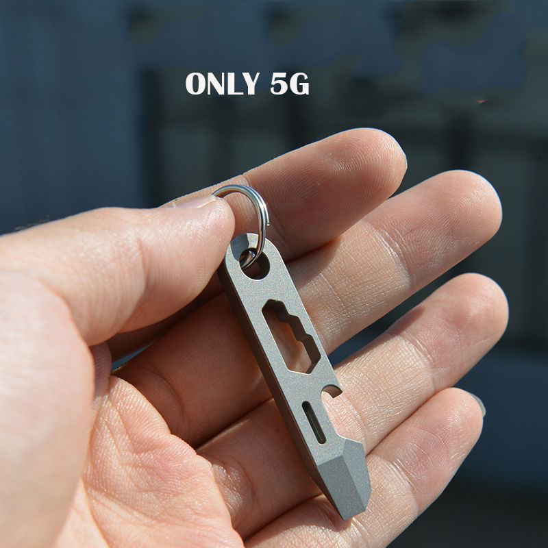 新しいミニ TC4 チタン合金バール栓抜き目盛り付き六角レン - Outdoor Camping Essential Gear のレビューと価格