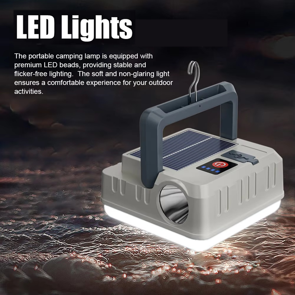新しいポータブルソーラーキャンプライト多機能キャンプ場ランタ - Camping Solar Lantern のレビューと価格