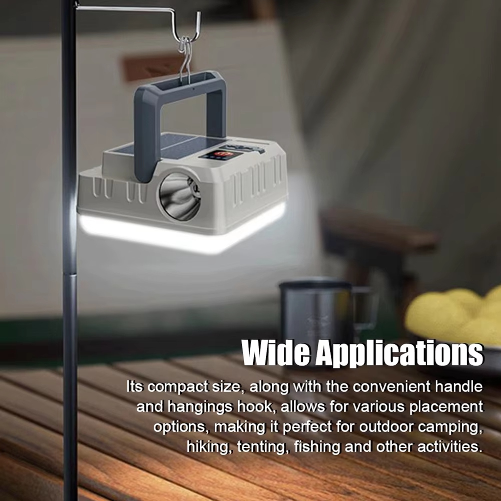 新しいポータブルソーラーキャンプライト多機能キャンプ場ランタ - Camping Solar Lantern のレビューと価格