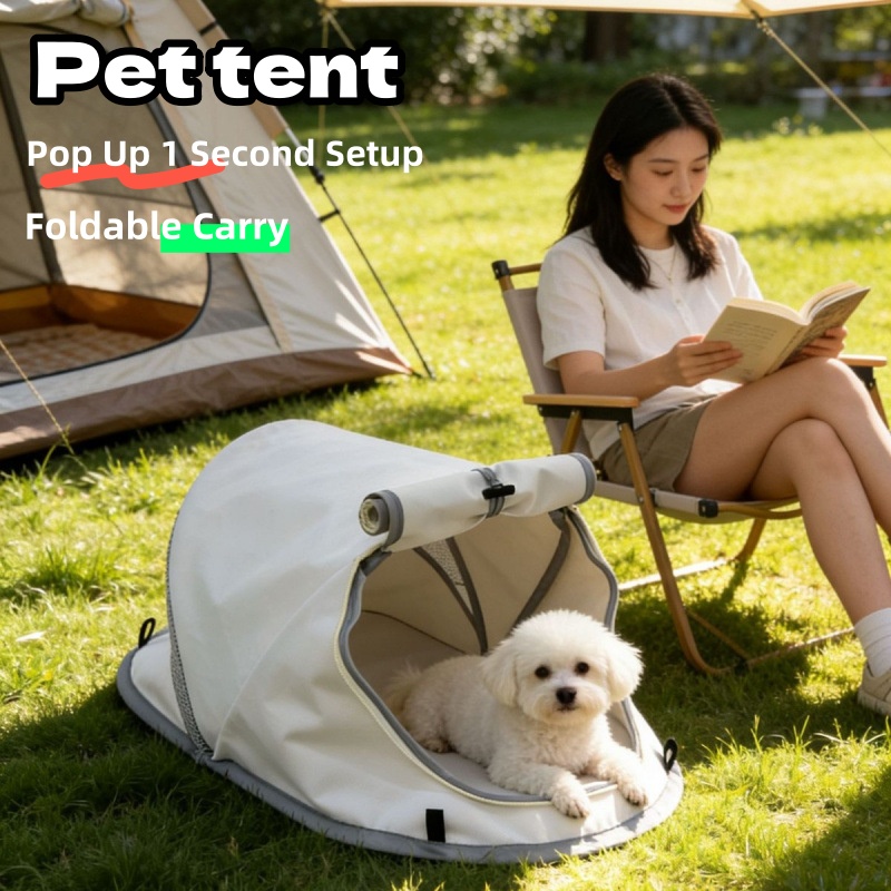 ポータブルポップアップドッグテント日よけ通気性防水ペットハウ - Outdoor Camping Dog Fence のレビューと価格