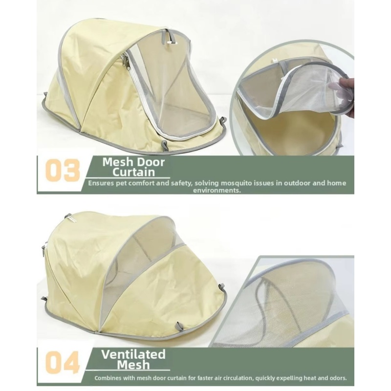 ポータブルポップアップドッグテント日よけ通気性防水ペットハウ - Outdoor Camping Dog Fence のレビューと価格