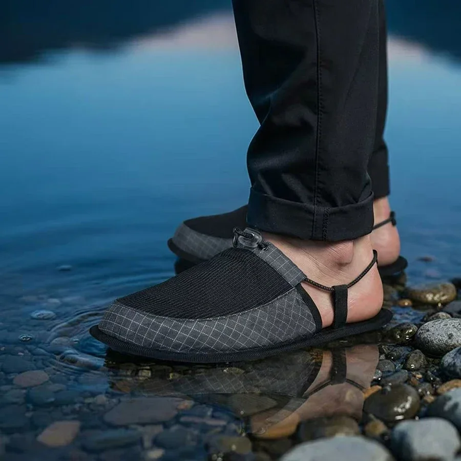 ポータブル折りたたみ式トラベルスリッパユニセックスアンチスリ - Outdoor Camping Slippers のレビューと価格
