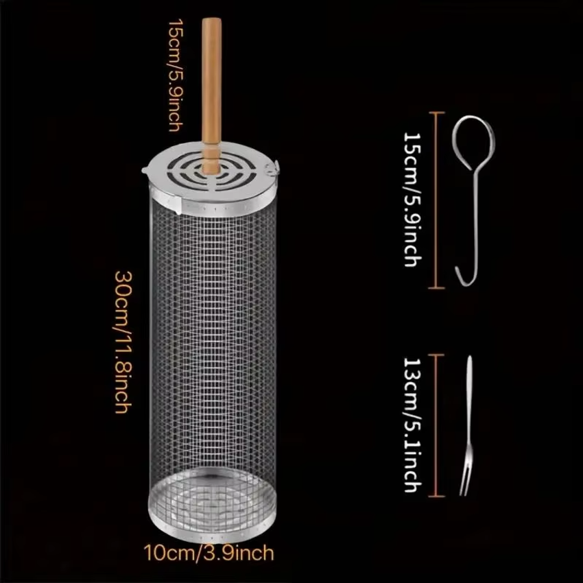 丸型バーベキューグリルバスケットセット、ステンレス製回転式B - Outdoor Camping Bbq のレビューと価格