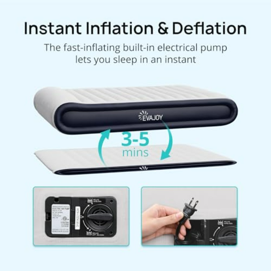 クイーンエアマットレス、内蔵ポンプ付き、キャンプ/家庭用、グ - Camp Pillow Compressible のレビューと価格