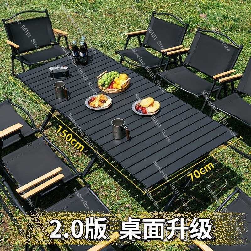 ポータブル屋外折りたたみキャンプテーブルと椅子セットロールア - Outdoor Camping Chairs Folding のレビューと価格