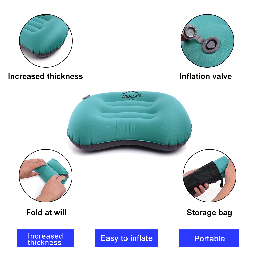 Widesea ポータブルインフレータブル枕キャンプ用品圧縮 - Camp Pillow Compressible のレビューと価格