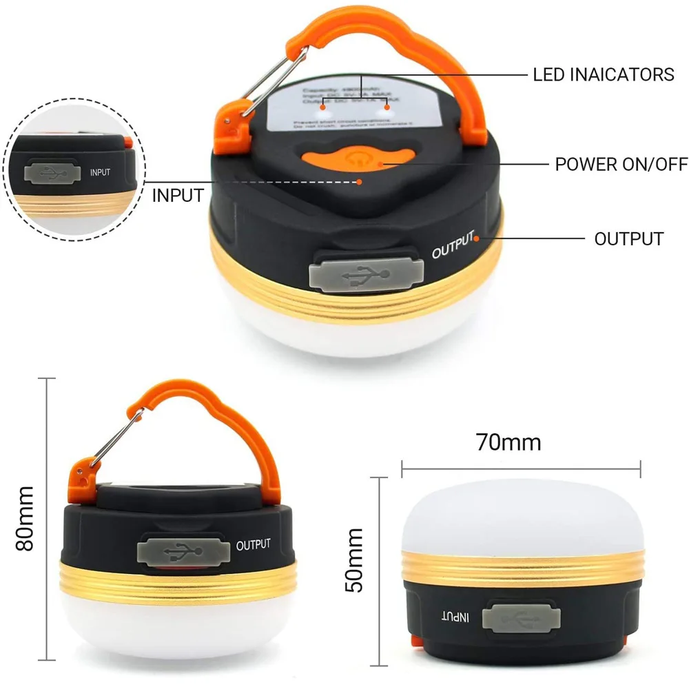USB充電式LEDキャンプランタン,テントランプ,ポータブル - Camping Solar Lantern のレビューと価格