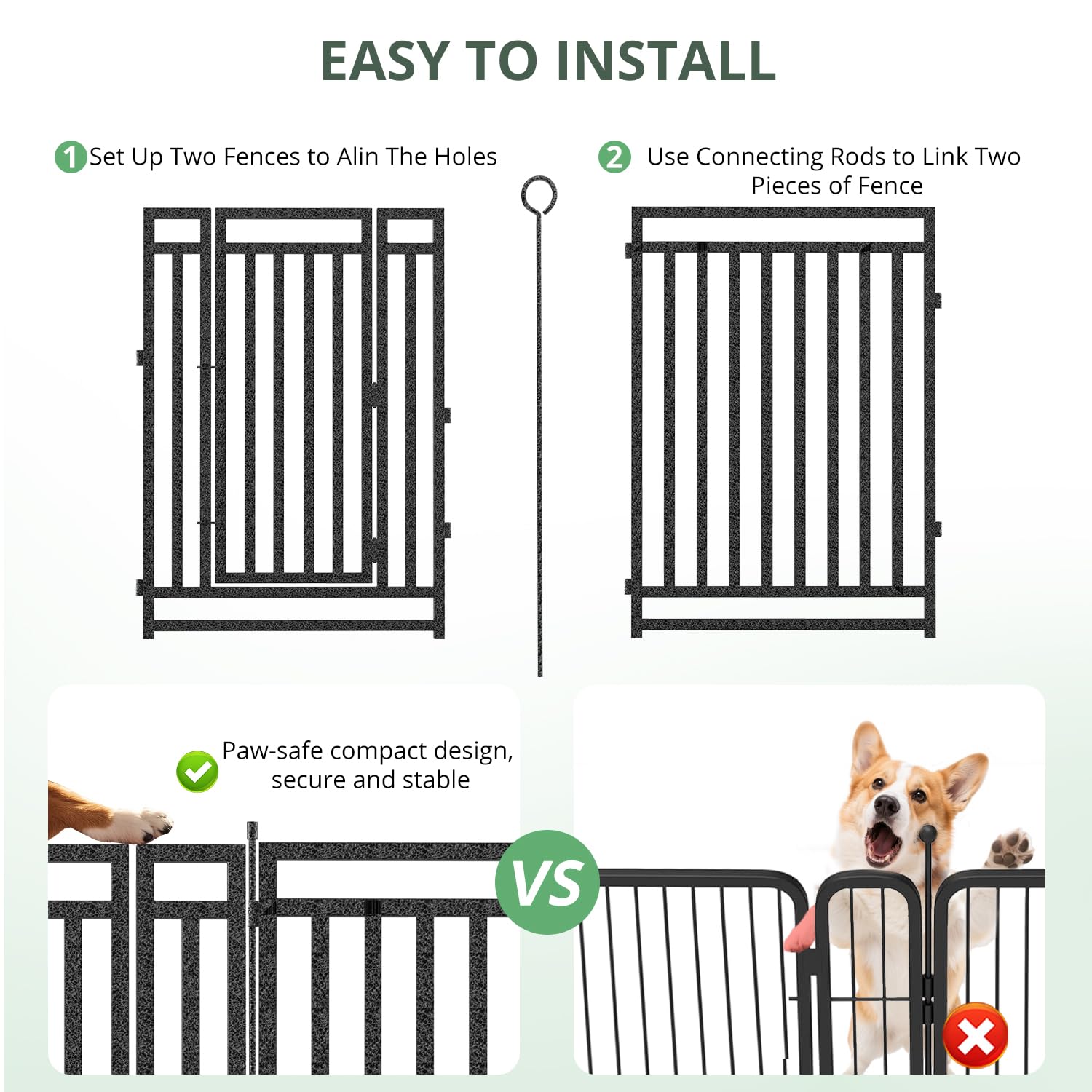 厚みのある屋外用犬用フェンス 高さ40インチ 16パネル 広 - Outdoor Camping Dog Fence のレビューと価格