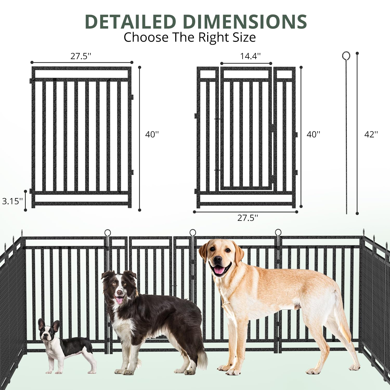 厚みのある屋外用犬用フェンス 高さ40インチ 16パネル 広 - Outdoor Camping Dog Fence のレビューと価格