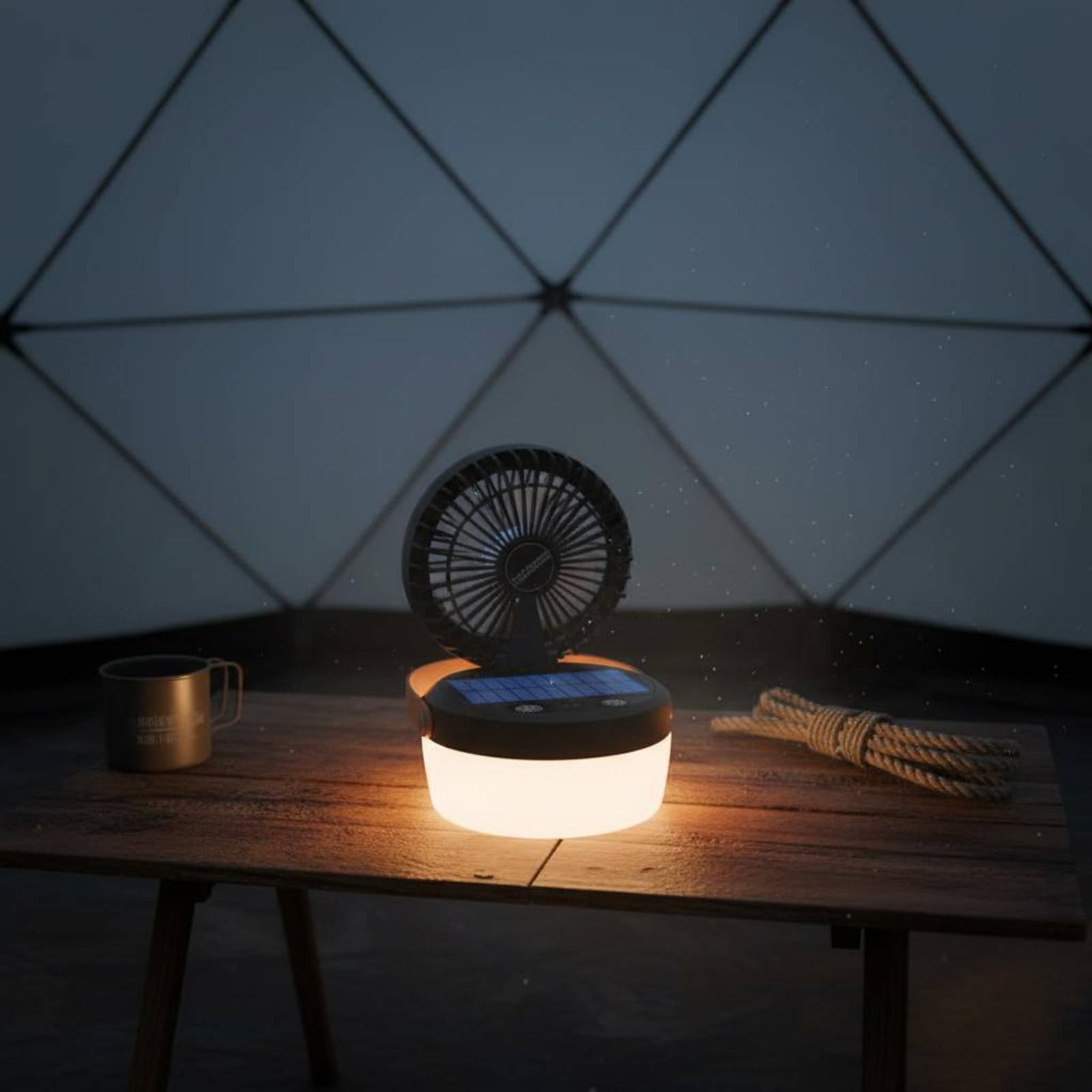 ソーラーキャンプファンランタン折りたたみ式デザイン三機能キャ - Camping Solar Lantern のレビューと価格