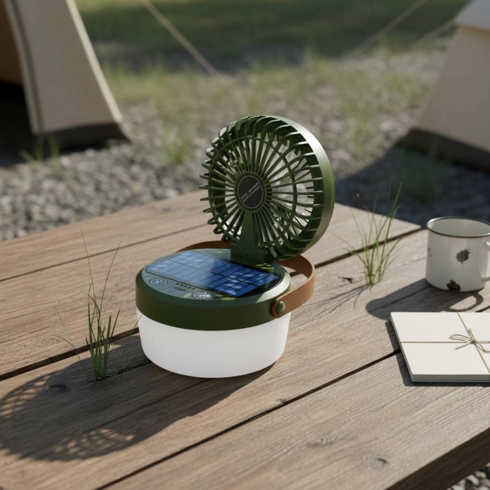 ソーラーキャンプファンランタン折りたたみ式デザイン三機能キャ - Camping Solar Lantern のレビューと価格