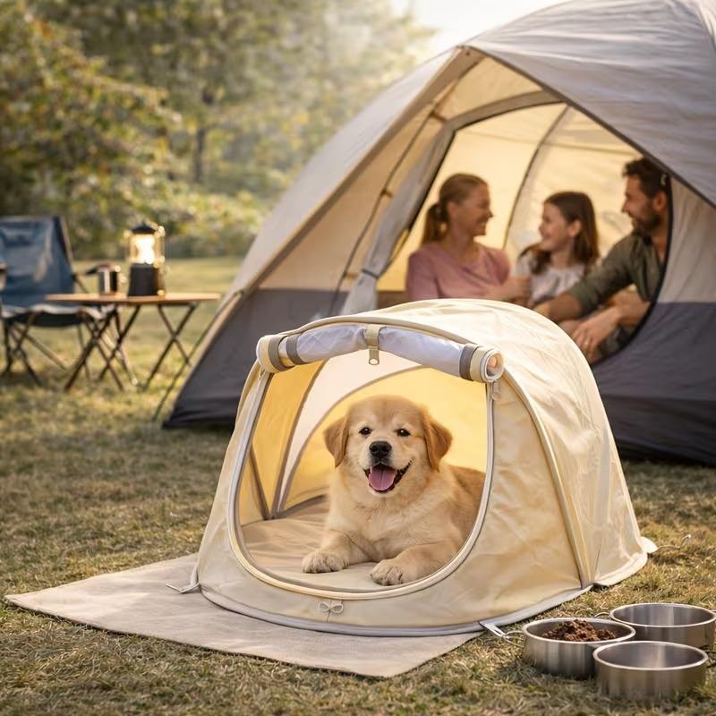 新しいポータブルポップアップドッグテント、屋外日よけペットハ - Outdoor Camping Dog Fence のレビューと価格