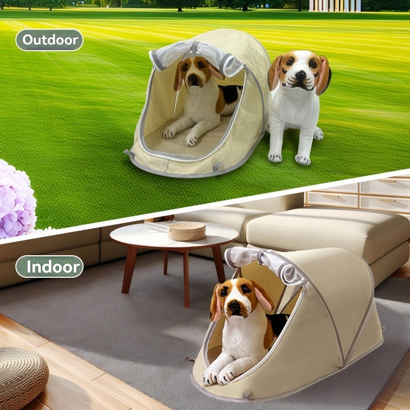 新しいポータブルポップアップドッグテント、屋外日よけペットハ - Outdoor Camping Dog Fence のレビューと価格