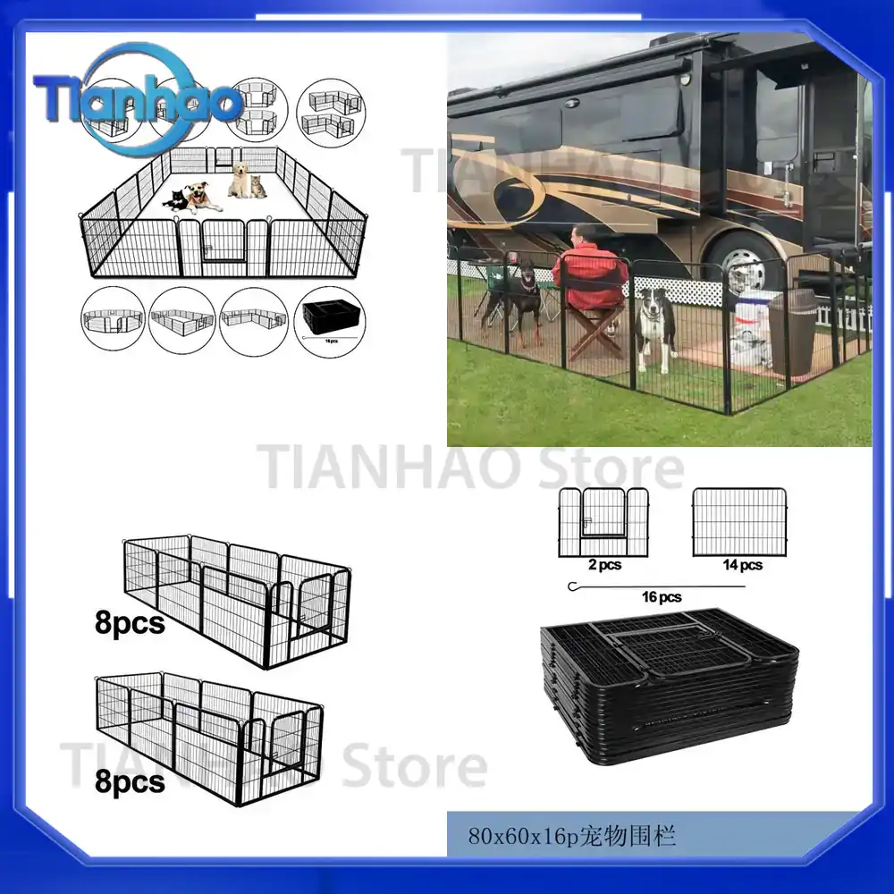 ペット用プレイヤード、犬用フェンス、屋内外兼用、キャンプ用、 - Outdoor Camping Dog Fence のレビューと価格