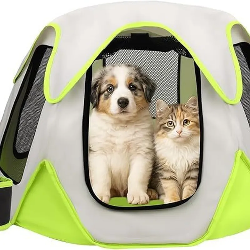 ポータブル折りたたみペットキャリア小型犬猫ウサギ子犬旅行ケー - Outdoor Camping Dog Kennel のレビューと価格