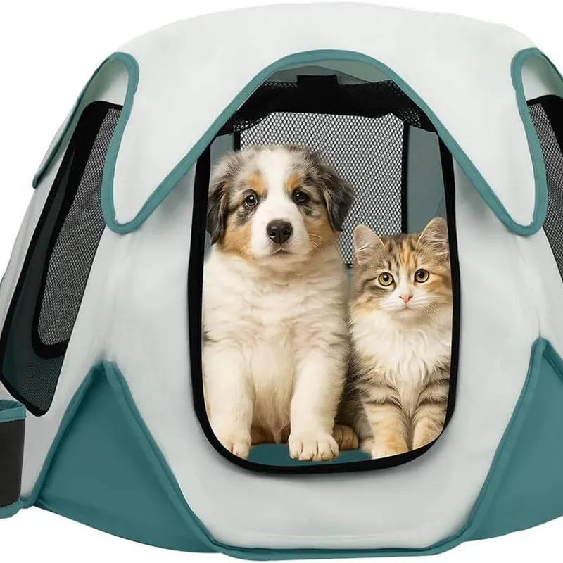 ポータブル折りたたみペットキャリア小型犬猫ウサギ子犬旅行ケー - Outdoor Camping Dog Kennel のレビューと価格