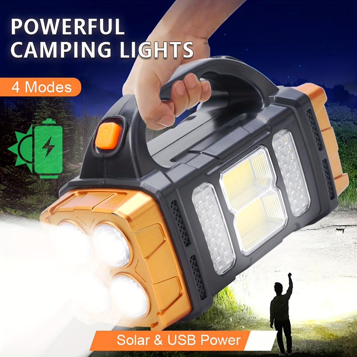 新しいアップグレード充電式ハイパワーソーラー LED 懐中電 - Camping Solar Lantern のレビューと価格