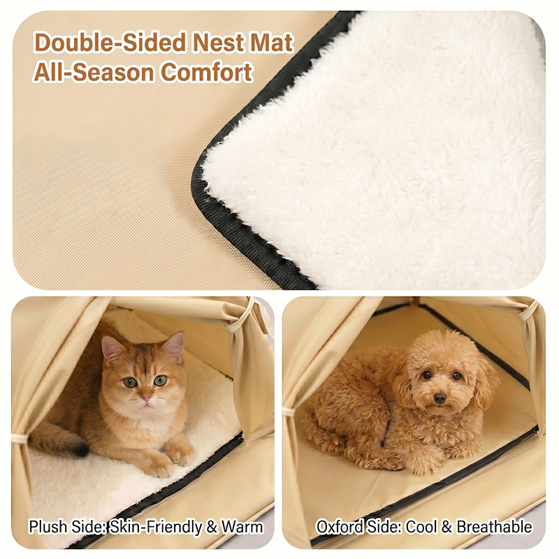 猫と犬用のペットテントベッド、両面マット付き半密閉型オックス - Outdoor Camping Dog Fence のレビューと価格