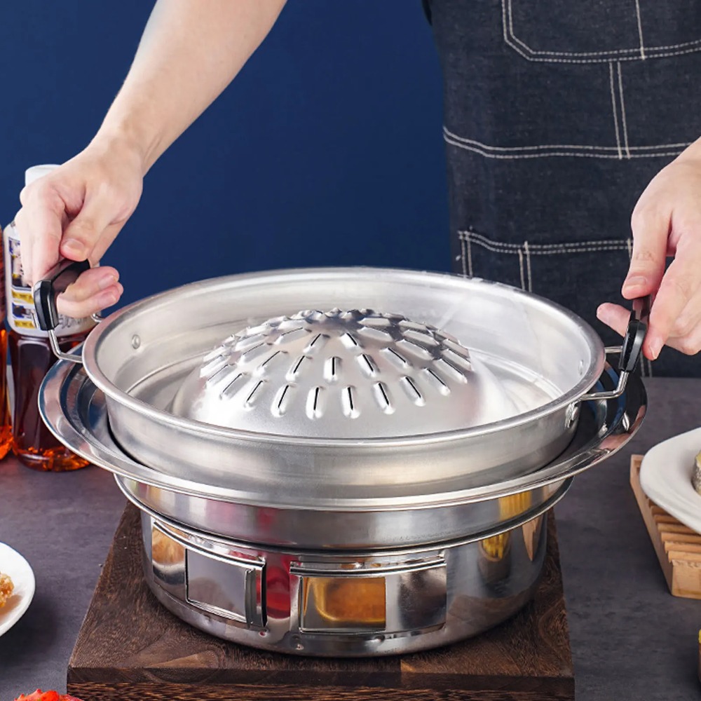 2 in 1 ホットポットグリルパン ノンスティックアルミB - Kitchen Outdoor Camping のレビューと価格