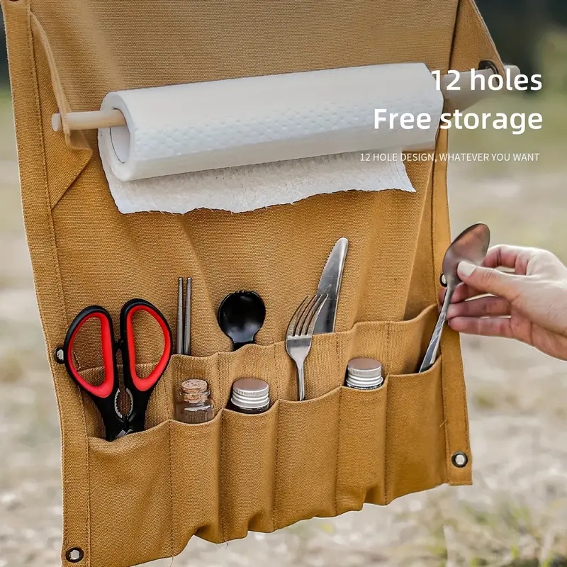 壁に取り付けられたキャンバス用品オーガナイザー、紙タオルオー - Outdoor Camping Wallpaper のレビューと価格