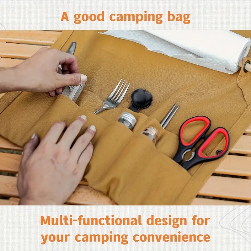 壁に取り付けられたキャンバス用品オーガナイザー、紙タオルオー - Outdoor Camping Wallpaper のレビューと価格