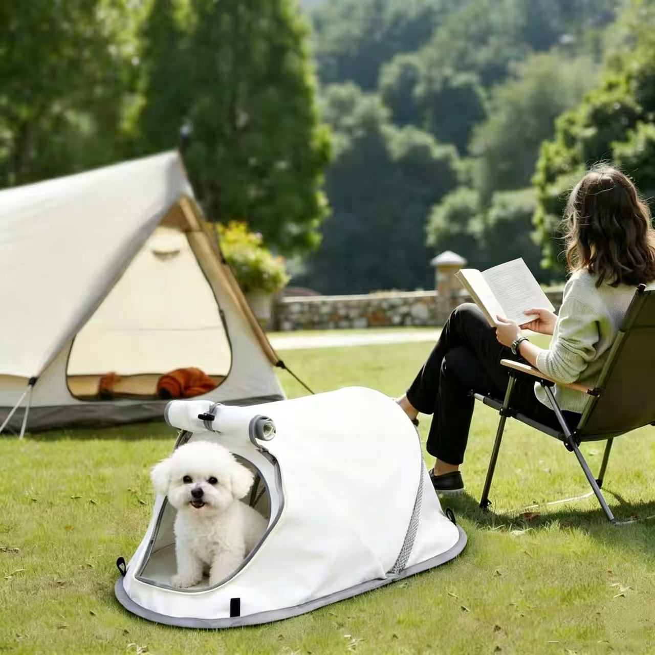 折りたたみ式ペットテント 携帯用犬猫ハウス 軽量 室内/屋外 - Outdoor Camping Dog Kennel のレビューと価格
