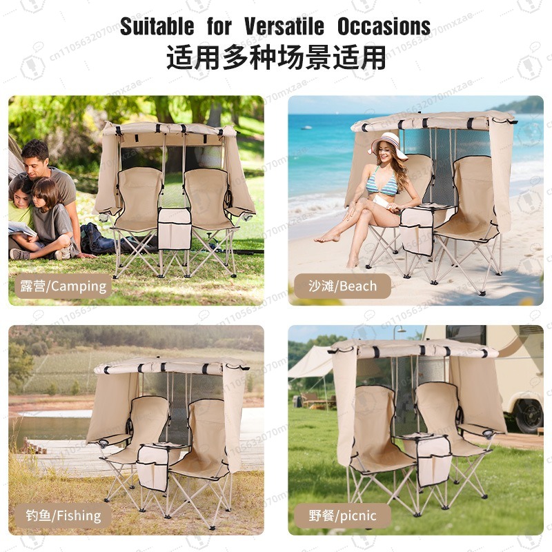 アウトドアキャンプレジャーダブル折りたたみ椅子釣りビーチチェ - Outdoor Camping Chairs Folding のレビューと価格