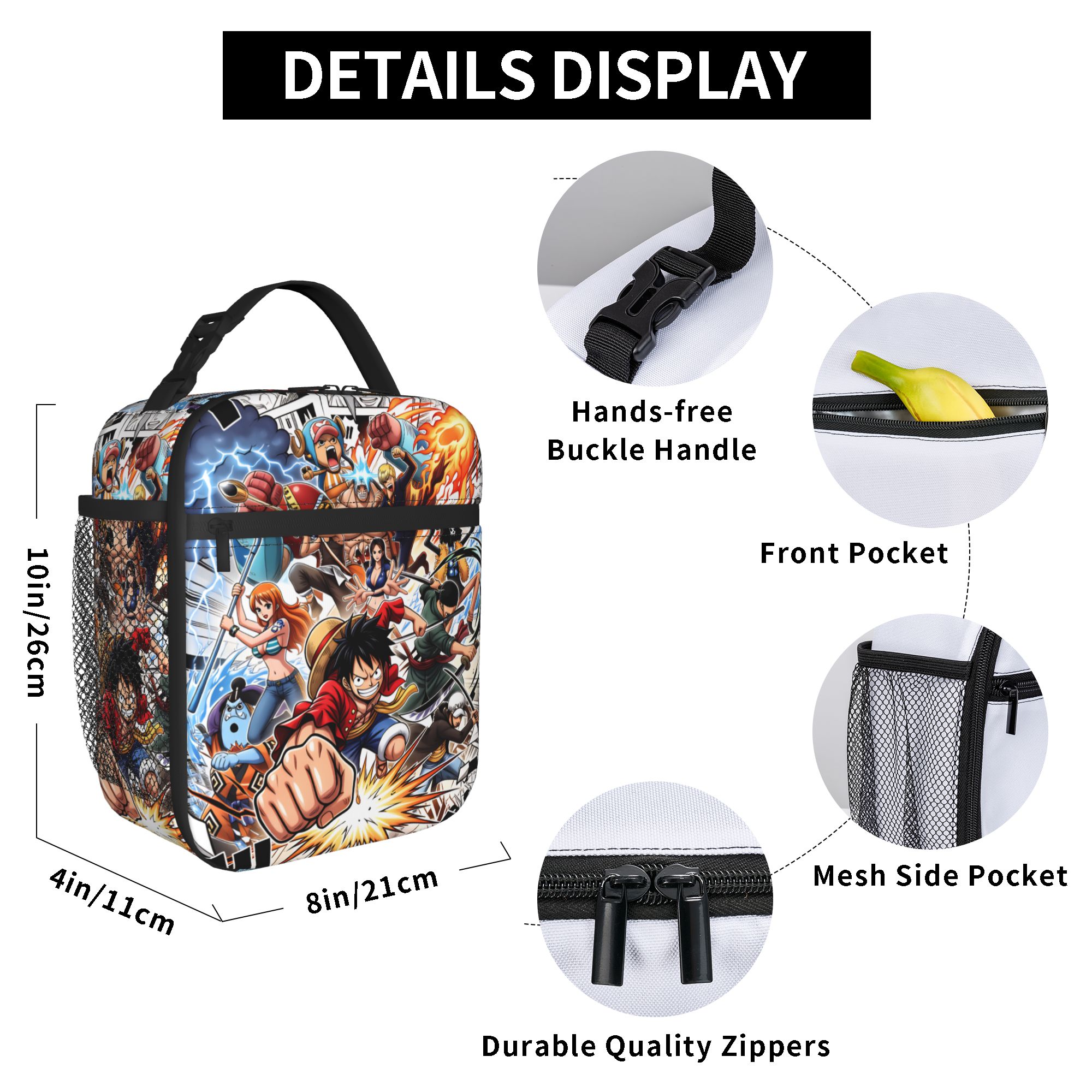 ワンピース ルフィ 断熱ランチバッグ 女性用 再利用可能 ア - Outdoor Camping Movies のレビューと価格