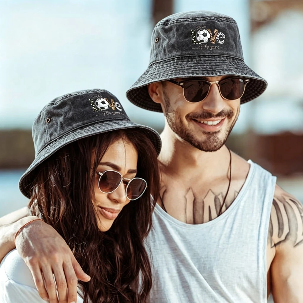 サッカーボールと文字プリントが付いたユニセックスバケットハッ - Outdoor Camping Decor Ideas のレビューと価格
